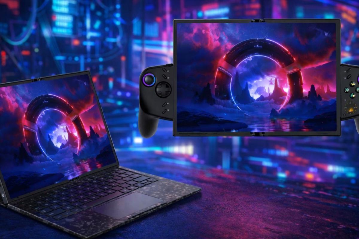 Lenovo Legion Go plegable en diferentes modos de uso
