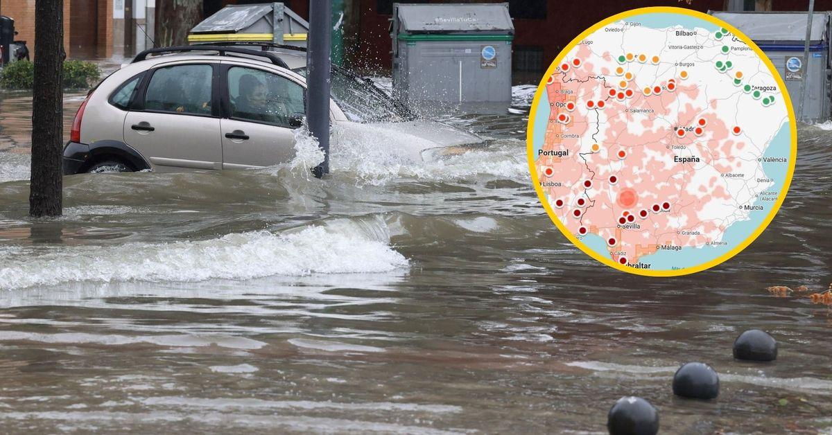 Mapa de riesgo de riadas en España