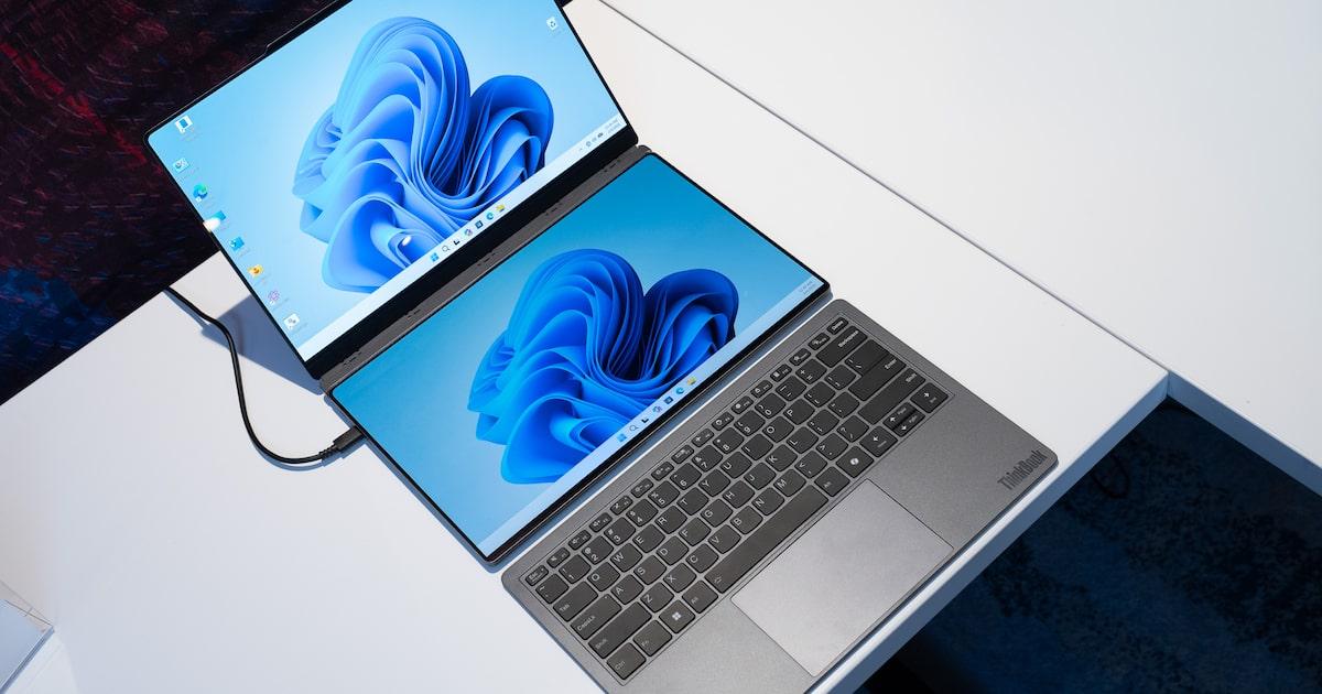 Portátil modular con segunda pantalla acoplable