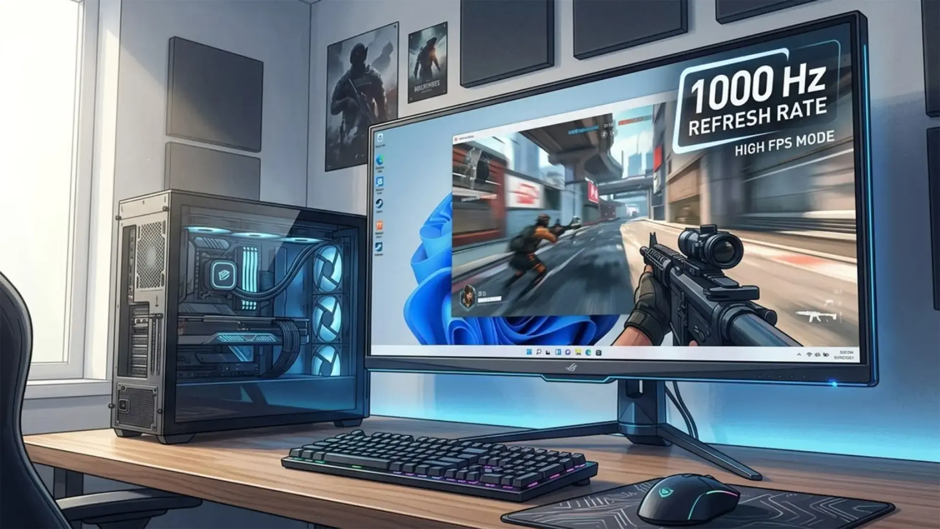 Windows 11 y soporte para monitores de 1000 Hz Windows 11 y monitores gaming de alta tasa de refresco