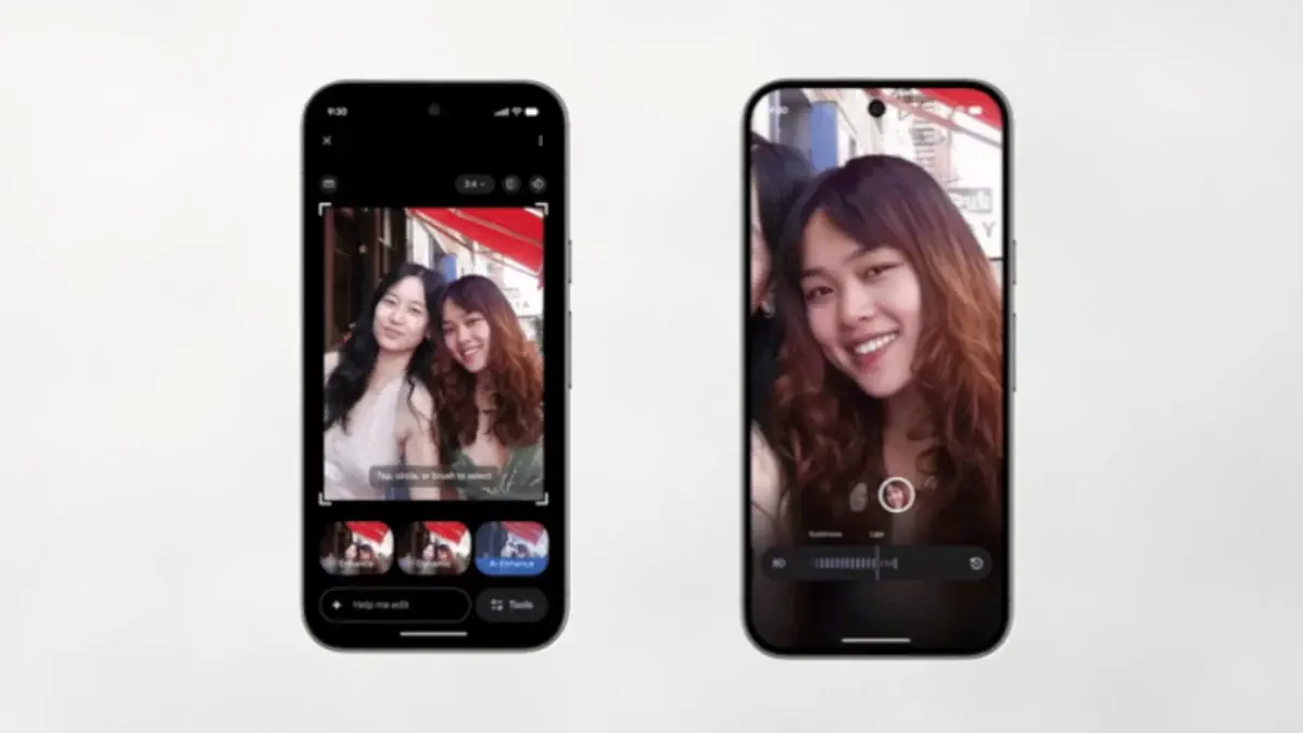 Opciones de retoque facial con IA Opciones de retoque facial con IA en Google Photos