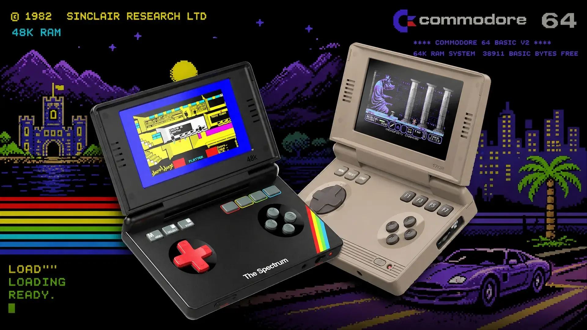 Consola portátil retro retro basada en ordenadores clásicos Consola portátil retro basada en Commodore 64 y ZX Spectrum