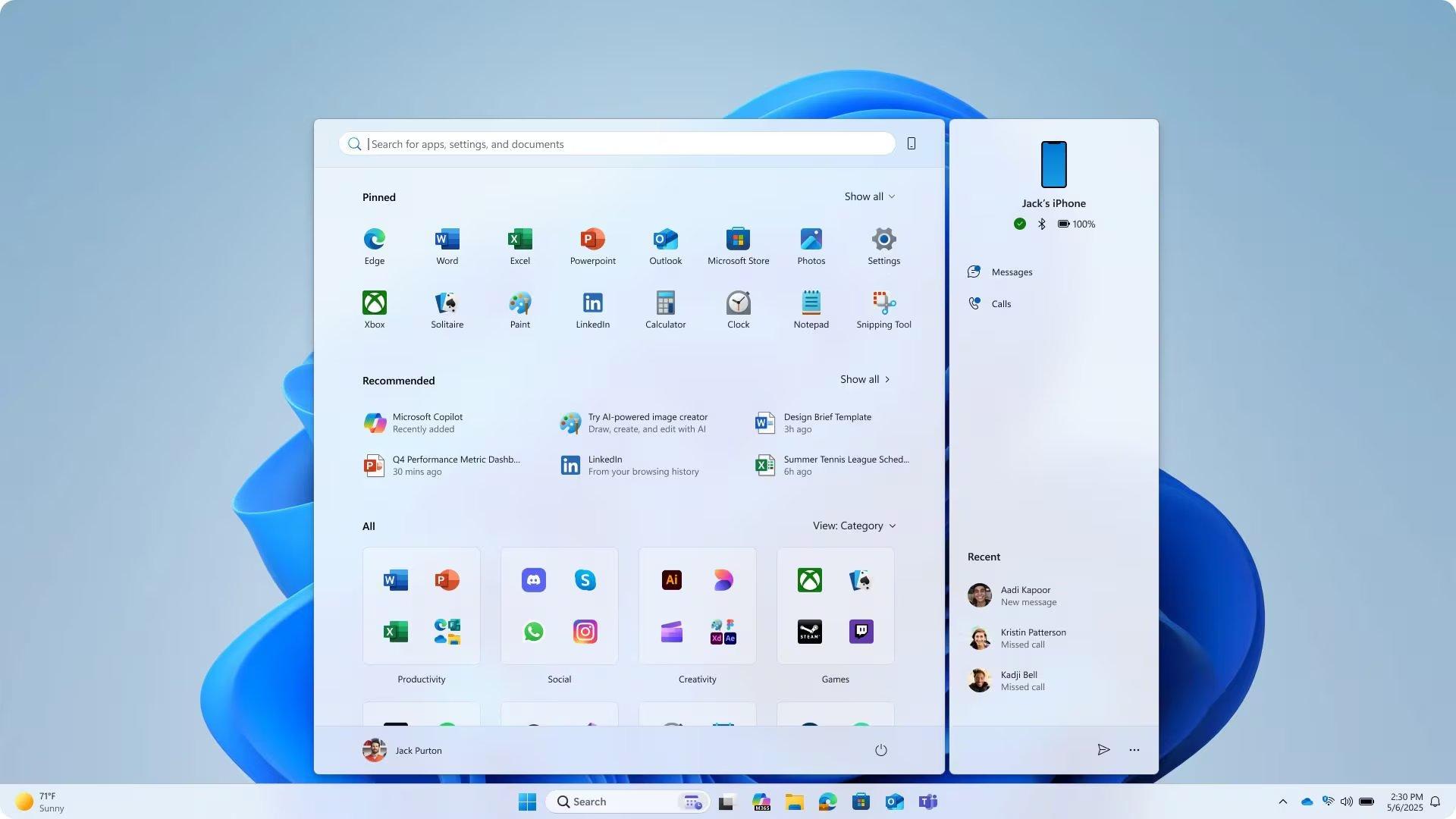 Configuración experimental de la barra de tareas en Windows 11