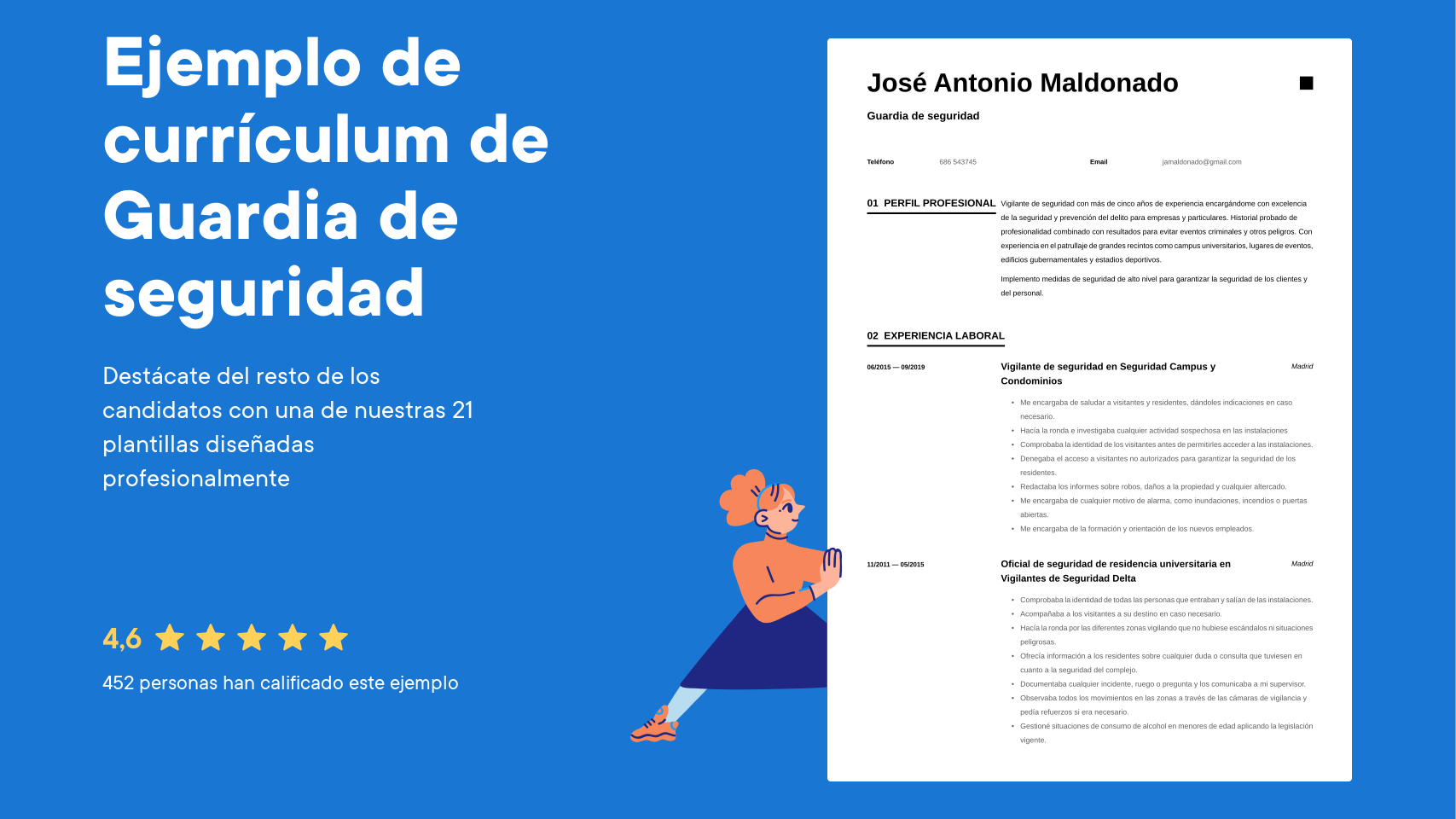 Ejemplo de currículum de seguridad en línea