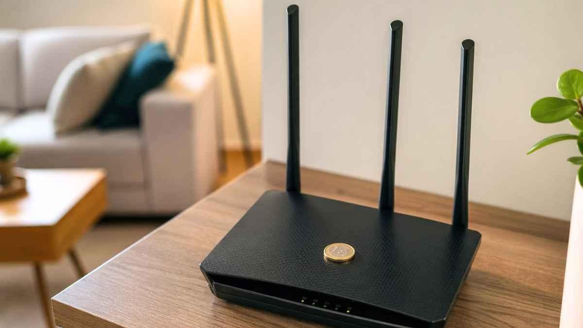 Truco de poner una moneda sobre el router de WiFi