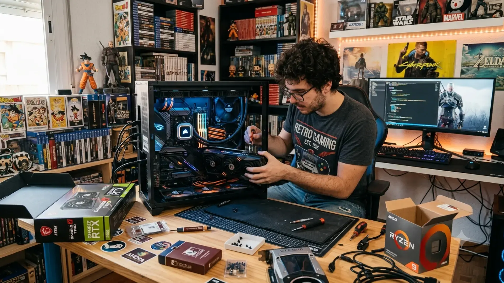 Componentes vintage y Windows 11 Placa base antigua compatible con Windows 11