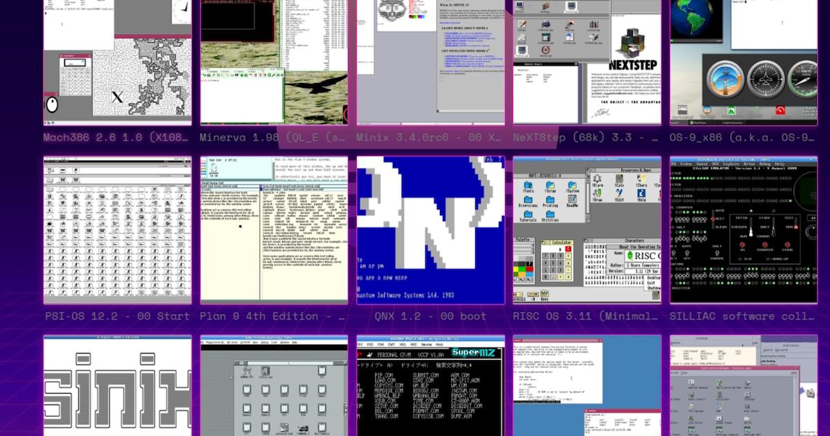 Interfaz del museo virtual de sistemas operativos