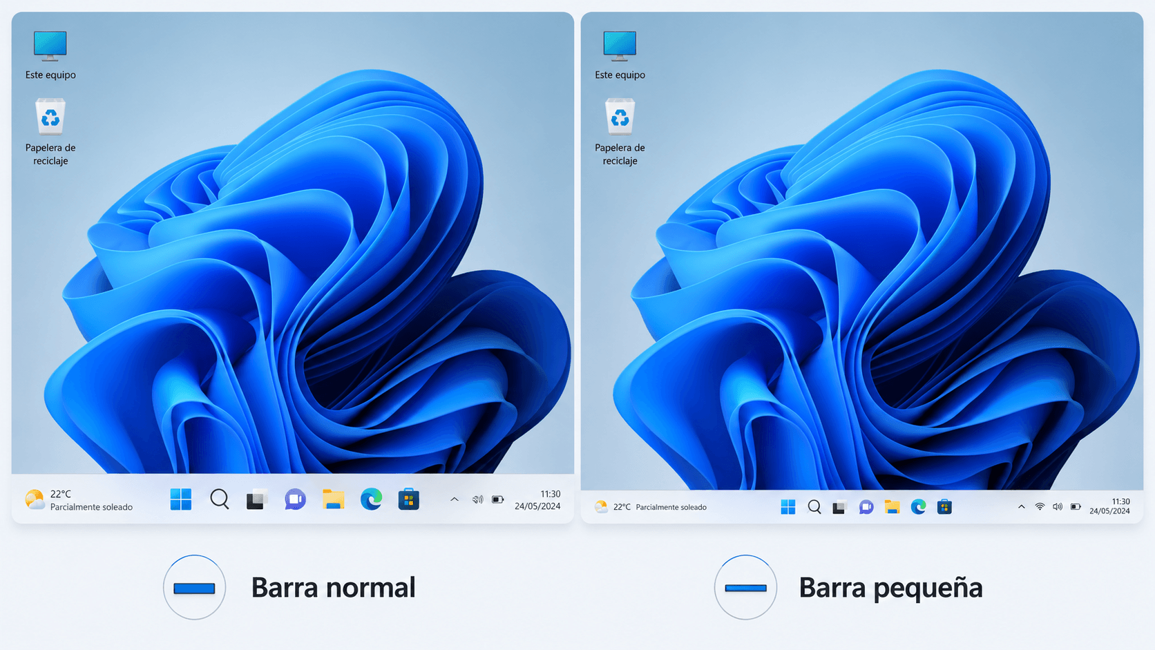 Movilidad de la barra de tareas de Windows 11