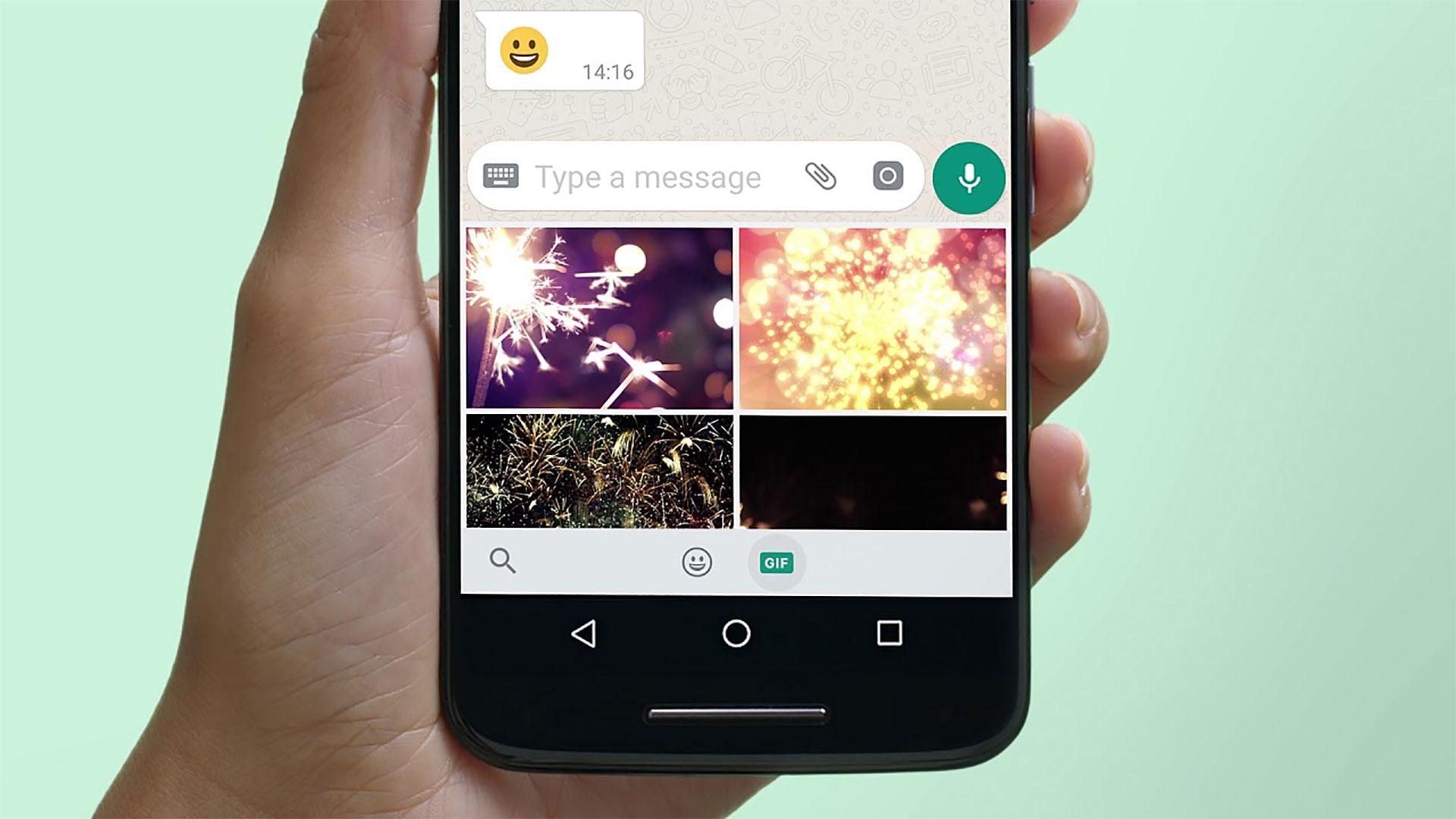 Interfaz de búsqueda de GIF en aplicaciones móviles