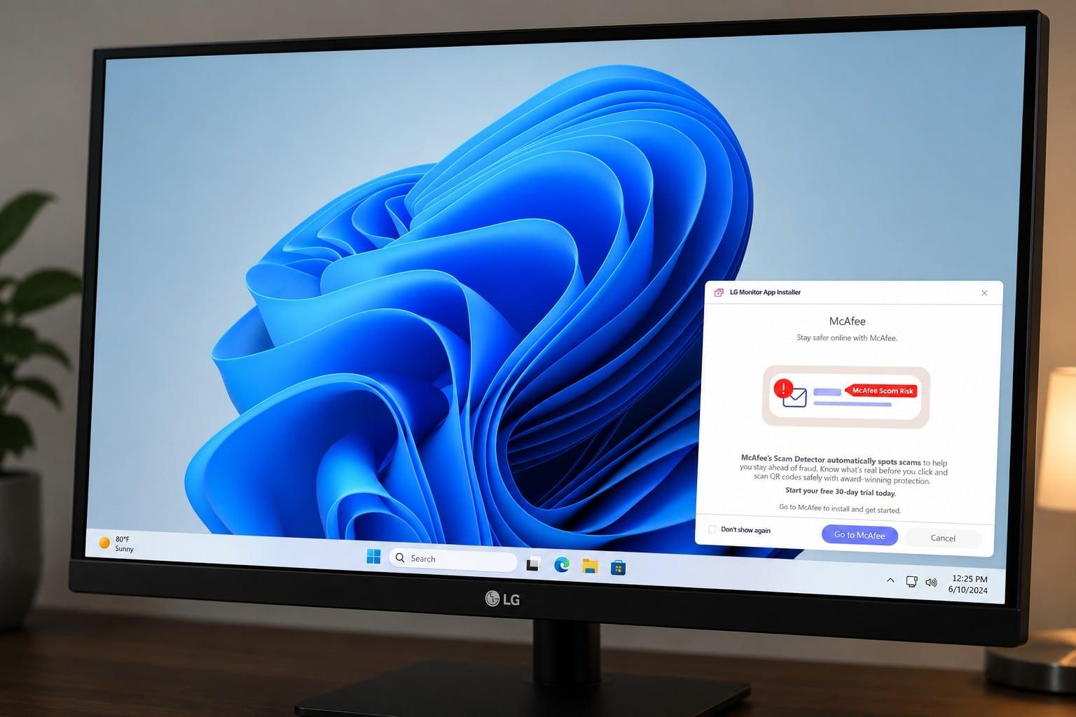 Publicidad de McAfee en Windows 11