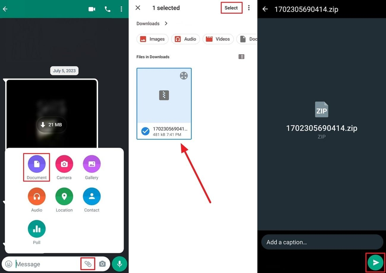 Enviar vídeos WhatsApp