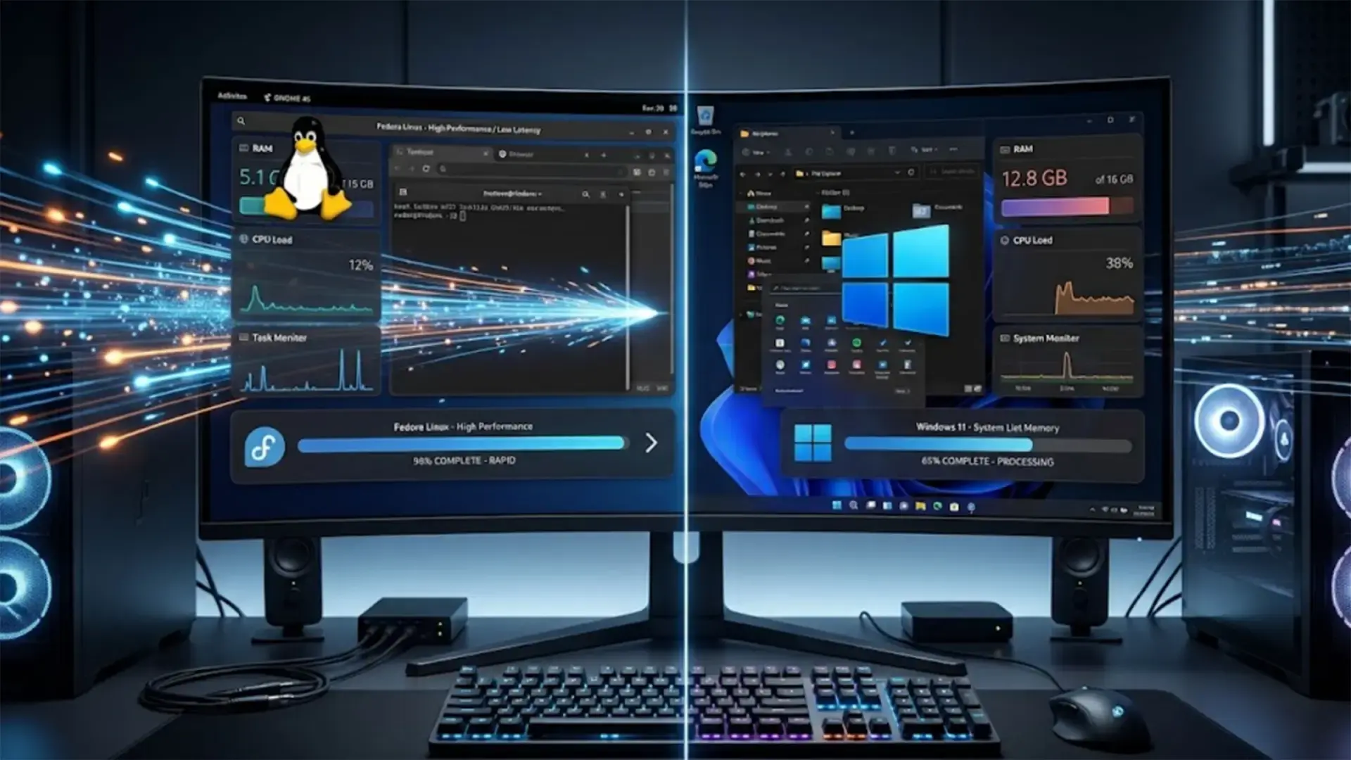 Linux vs Windows 11 velocidad Comparativa de velocidad entre Linux y Windows 11